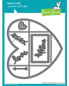 Lawn Fawn - Stitched Heart Envelope - Cuts